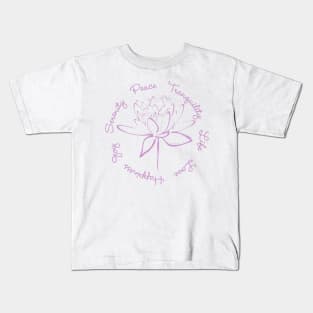 Serenity Tranquility Lotus (Lavender) Kids T-Shirt